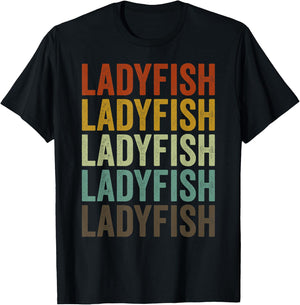 Ladyfish Fish Retro T-Shirt - T-Shirt | Black