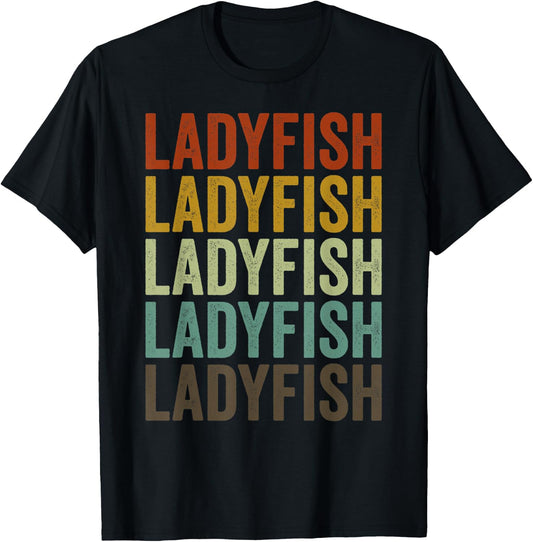 Ladyfish Fish Retro T-Shirt - T-Shirt | Black