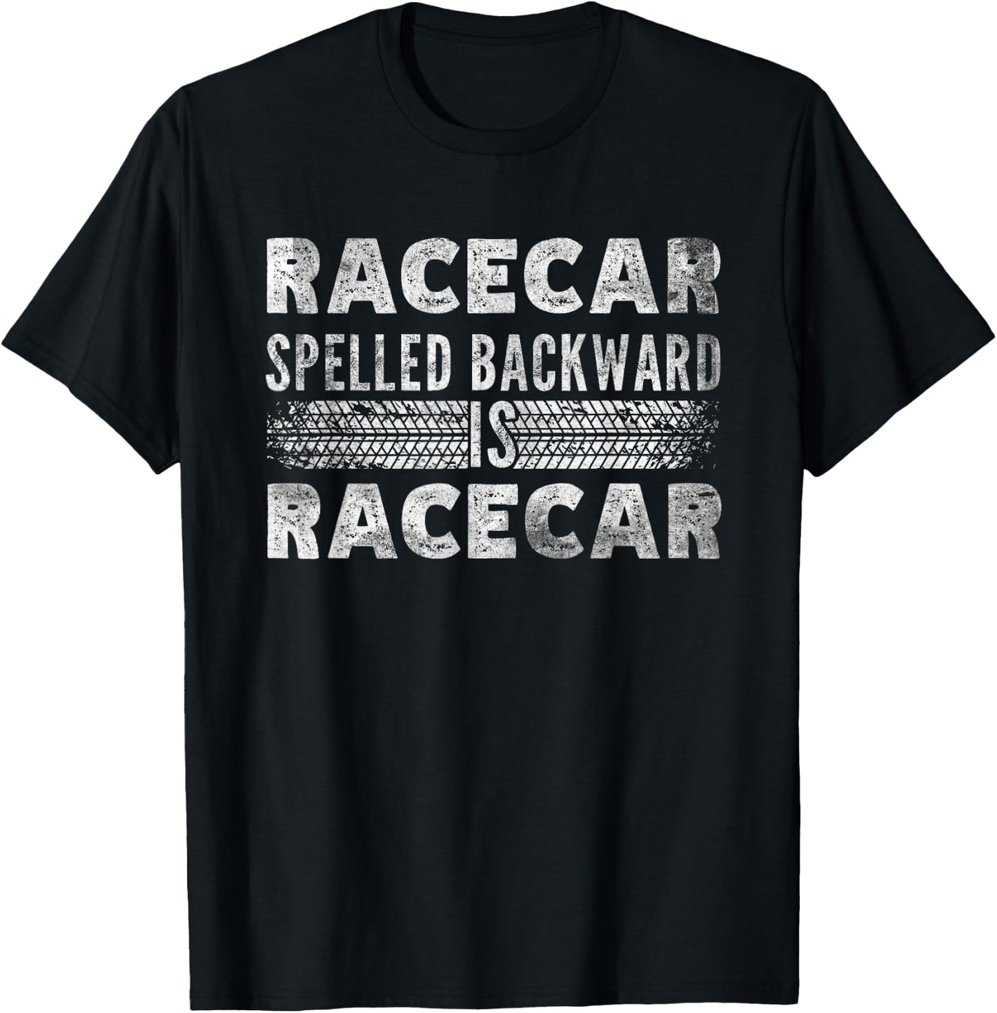 Racecar Spelled Backward is Racecar Grunge Mechanics T-Shirt - T-Shirt | Black