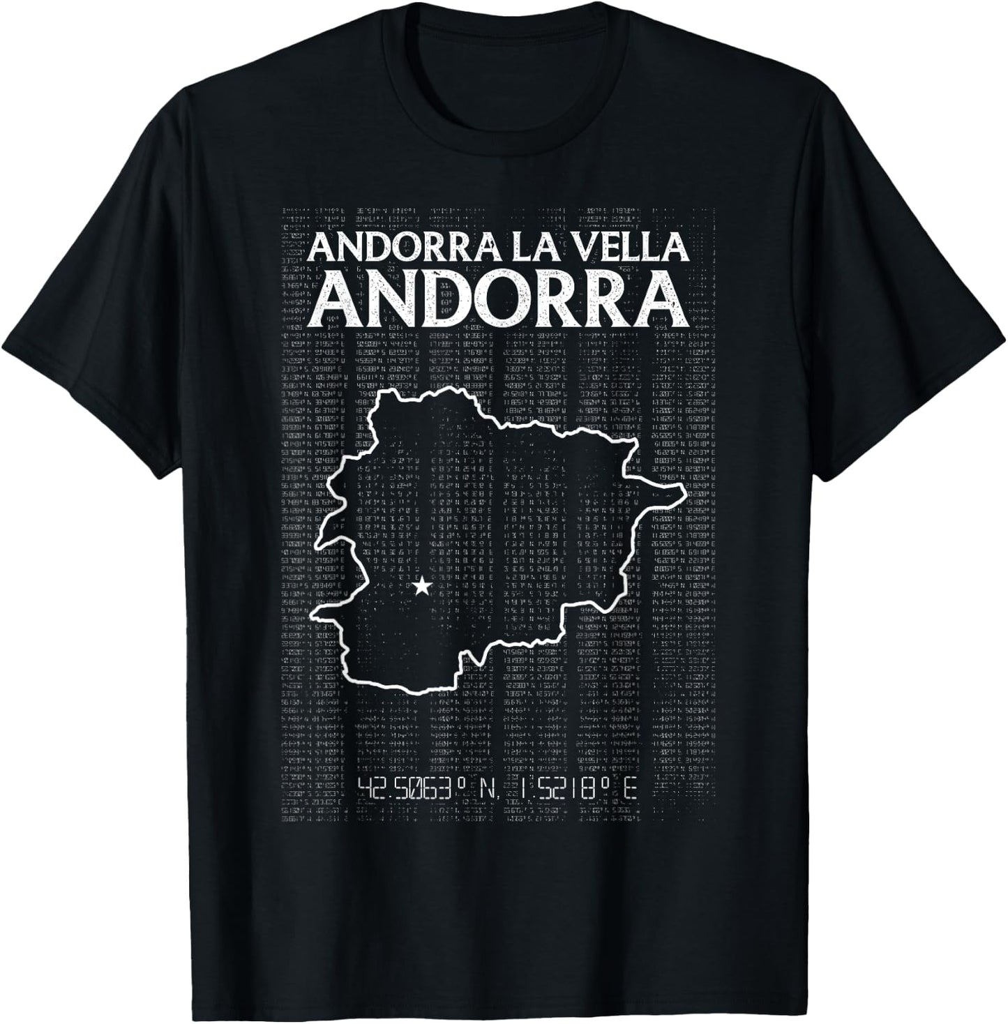 Andorra La Vella Andorra Country Capital City Flag Patriotic T-Shirt - T-Shirt | Black