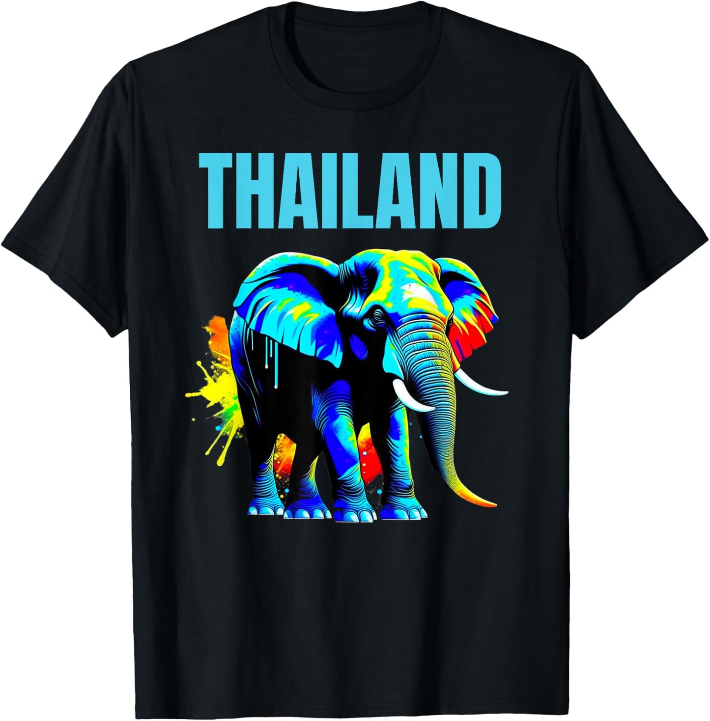 Elephant Thailand Souvenir Matching Group Family Set Squad T-Shirt - T-Shirt | Black
