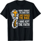 Religious Cross Country Runner 2 Timothy 4:7 Bible Verse T-Shirt - T-Shirt | Black