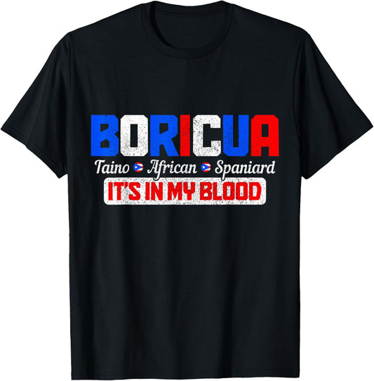 Boricua Puerto Rico Pride Puerto Rican Taino African Spanish T-Shirt - T-Shirt | Black