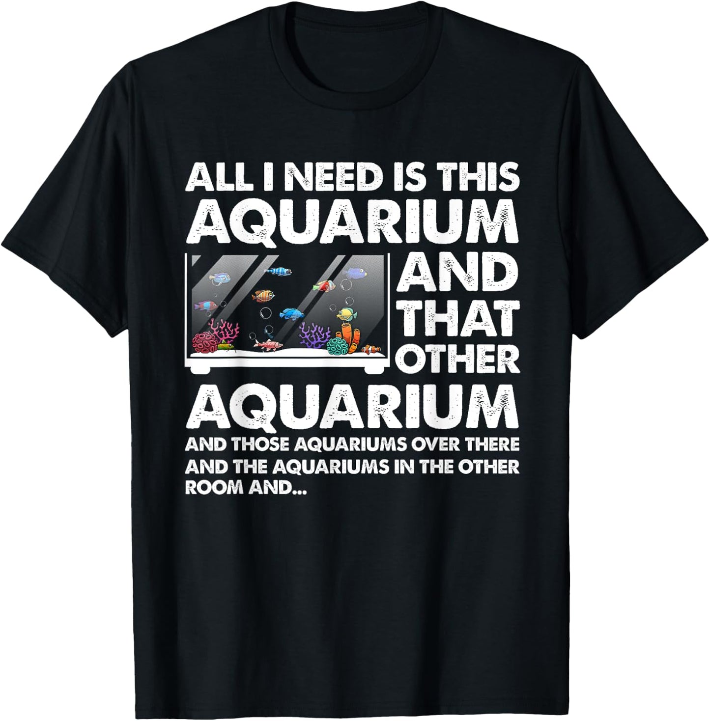 Cool Aquarium Art Women Kids Aquarist Aquarium Lover T-Shirt - T-Shirt | Black