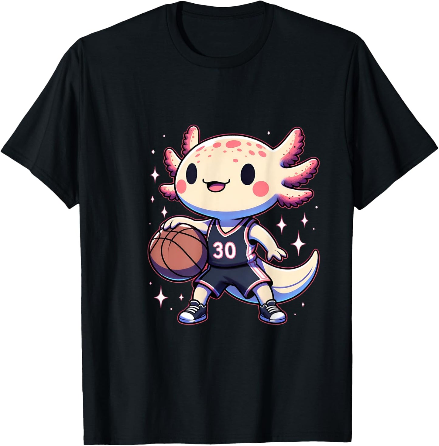 Funny axolotl basketball player boys girls T-Shirt - T-Shirt | Black