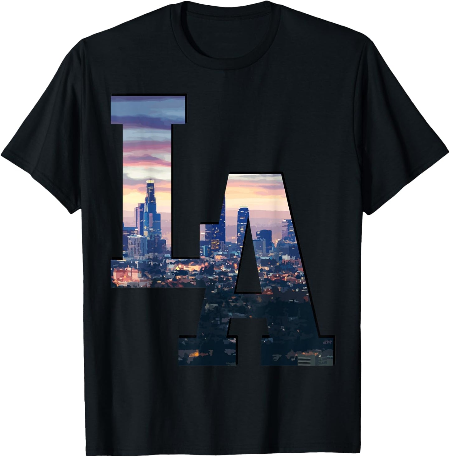 Los Angeles LA Skyline Vintage California LA T-Shirt - T-Shirt | Black