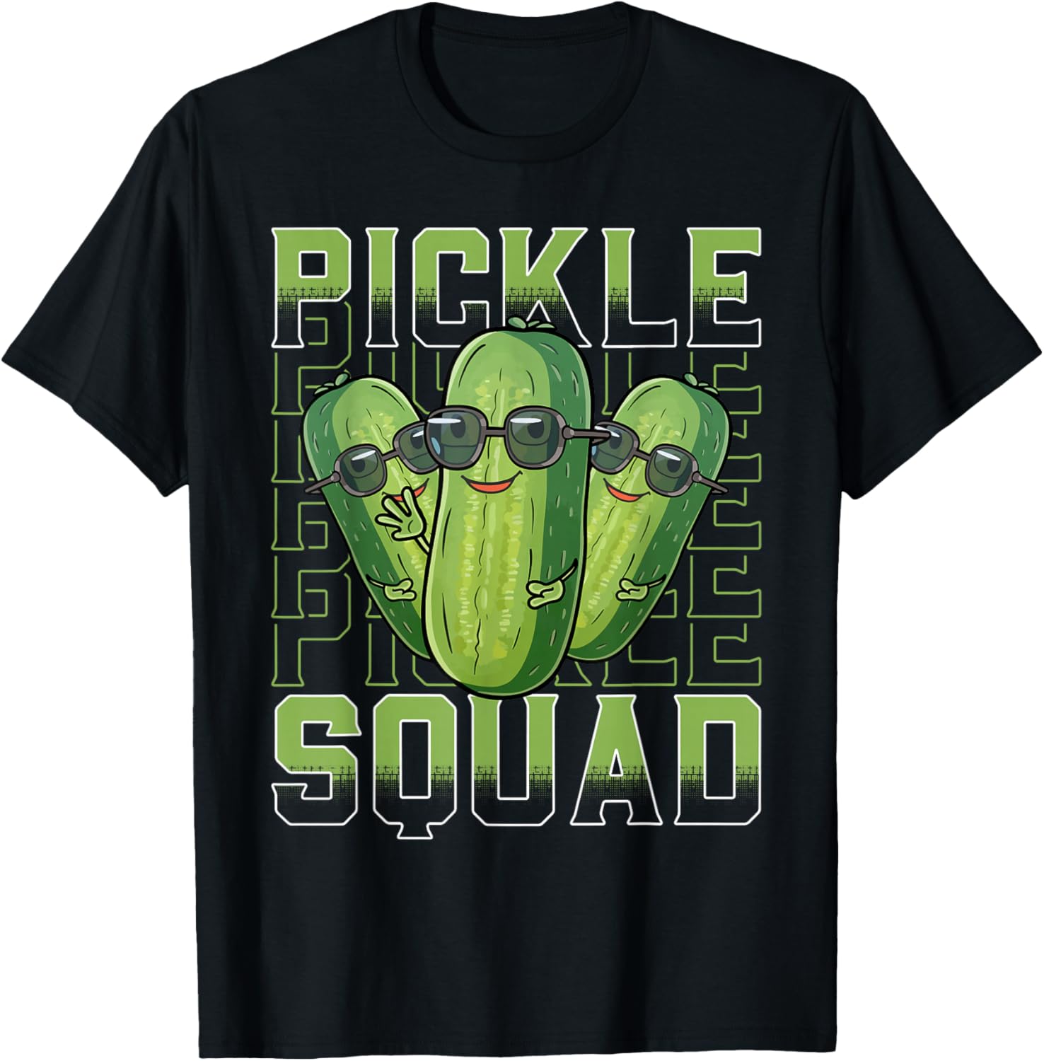 Pickle Squad Shirt Cucumber Cute Pickle Jar Funny Pickle T-Shirt - T-Shirt | Black