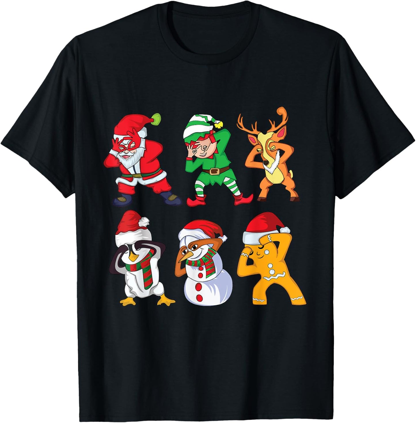 Christmas Santa Claus and Friends Griddy Dance T-Shirt - T-Shirt | Black