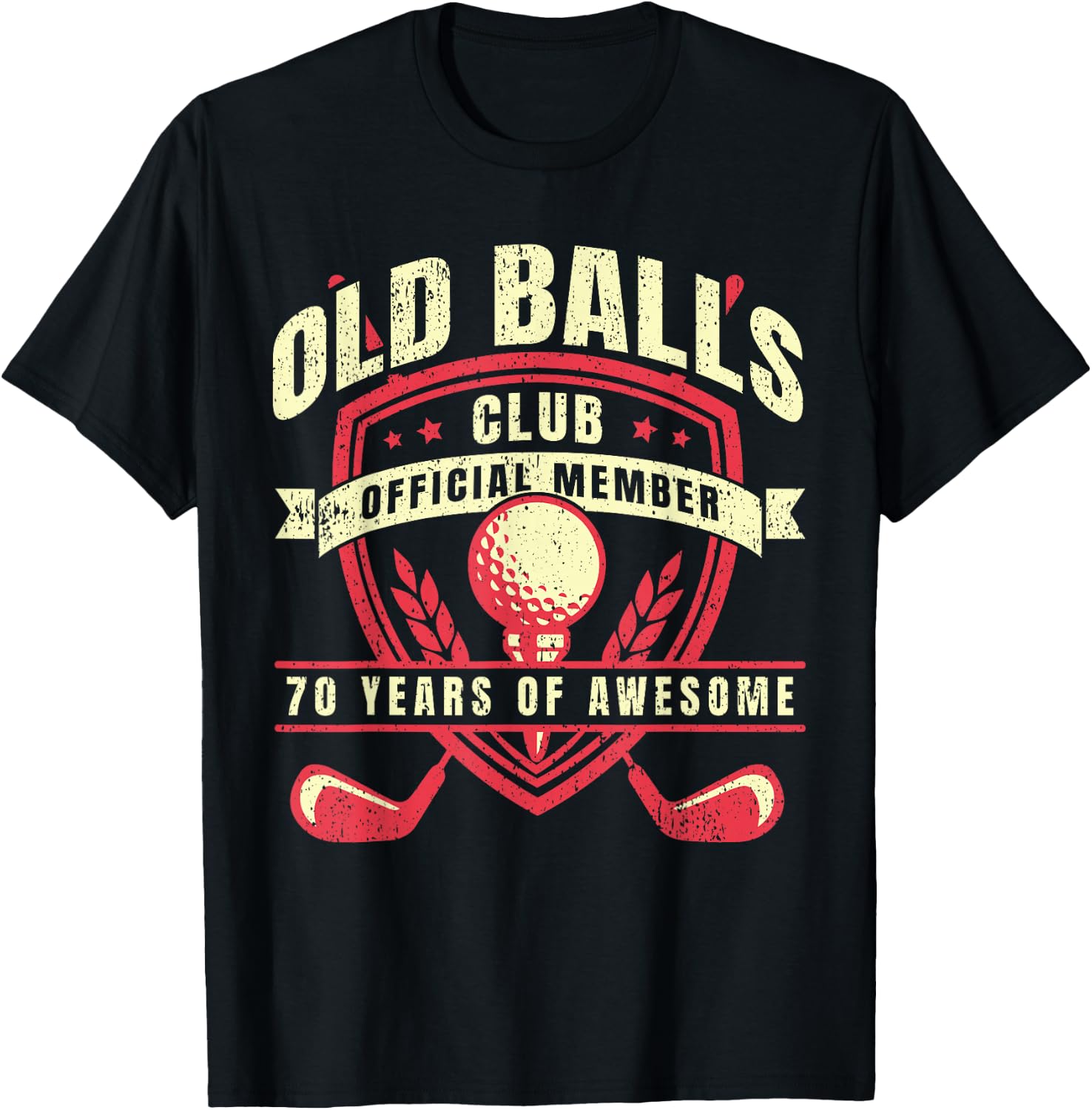 Golfer 70 Year Old Balls Golf Club I Golfing 70th Birthday T-Shirt - T-Shirt | Black