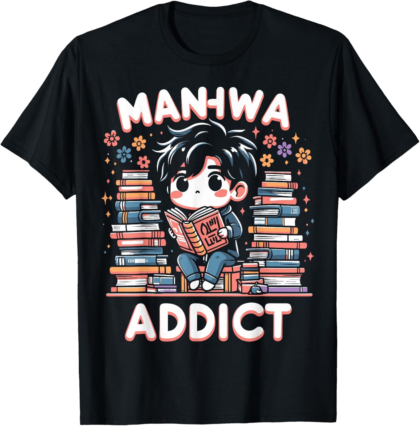 AMM - Anime Manga Manhwa Funny Gift Manhwa Addict Fan -Adults Black T-Shirt - T-Shirt | Black