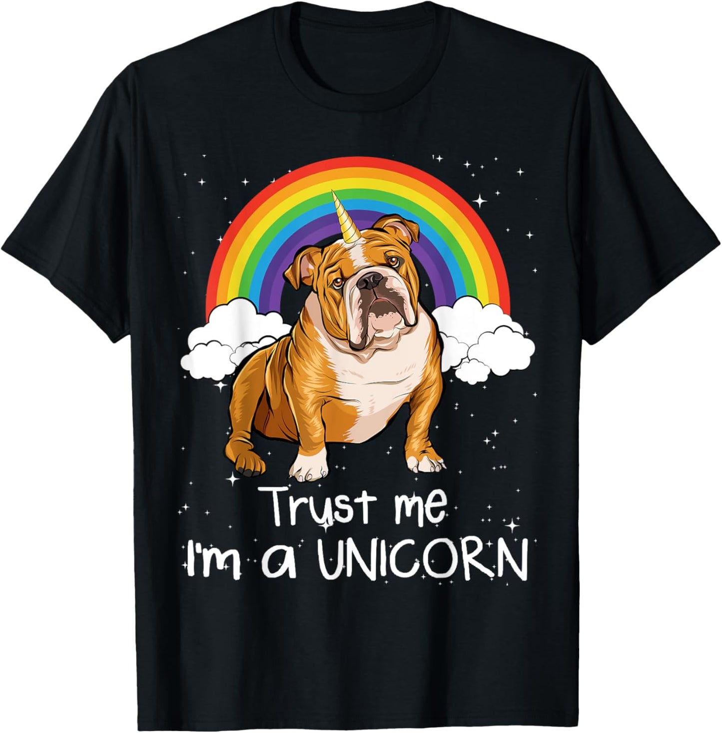Rainbow Mágico Unicorn English Bulldog Women T-Shirt - T-Shirt | Black