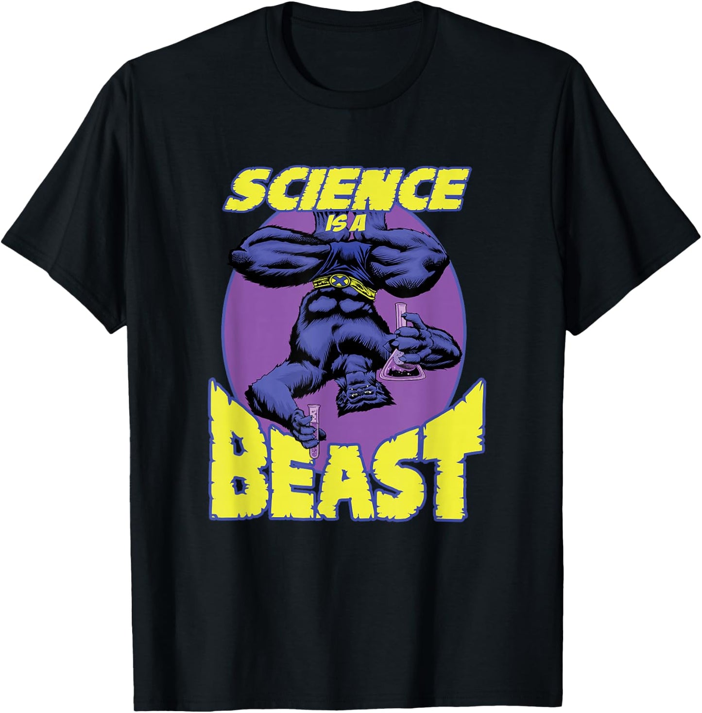 Marvel X-Men Science Is A Beast Retro Dr. McCoy Portrait T-Shirt - T-Shirt | Black