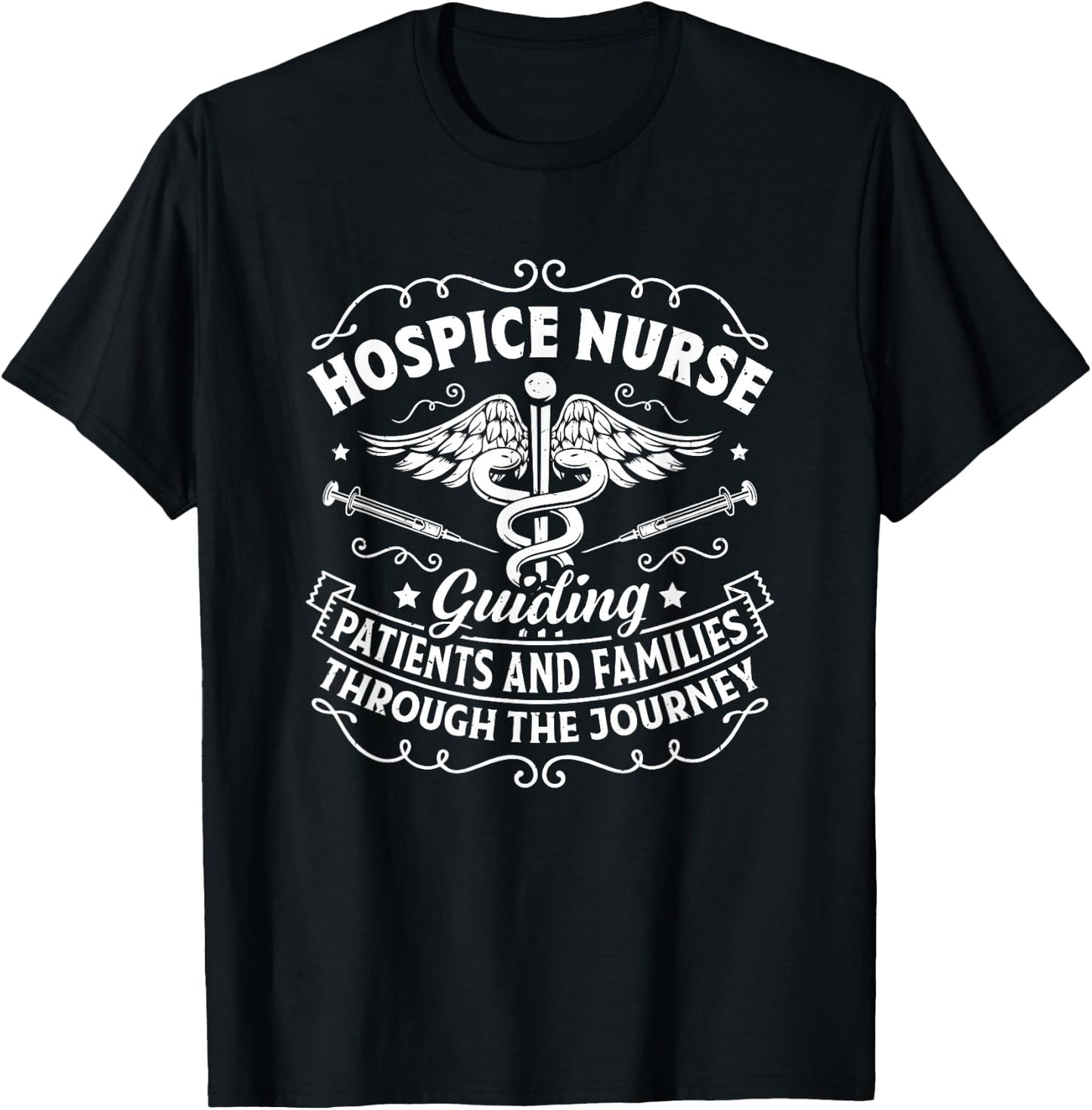 Medical Palliative Care Nurse Guiding Patients Hospice Nurse T-Shirt - T-Shirt | Black