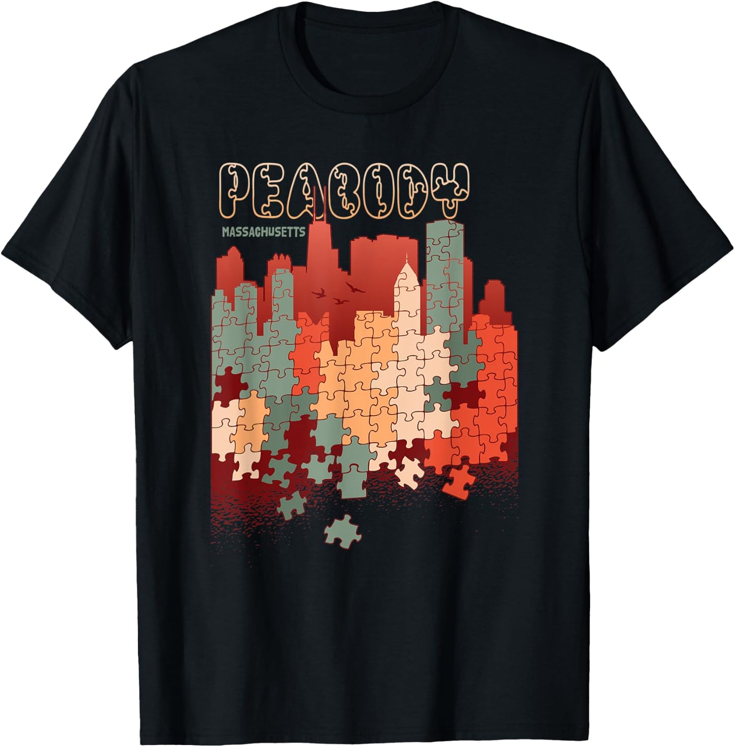 Peabody In Massachusetts Travel Souvenir T-Shirt - T-Shirt | Black