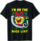 Mademark x SpongeBob SquarePants - SpongeBob Christmas I'm On The Nice List of Santa Boys Girls T-Shirt - T-Shirt | Black