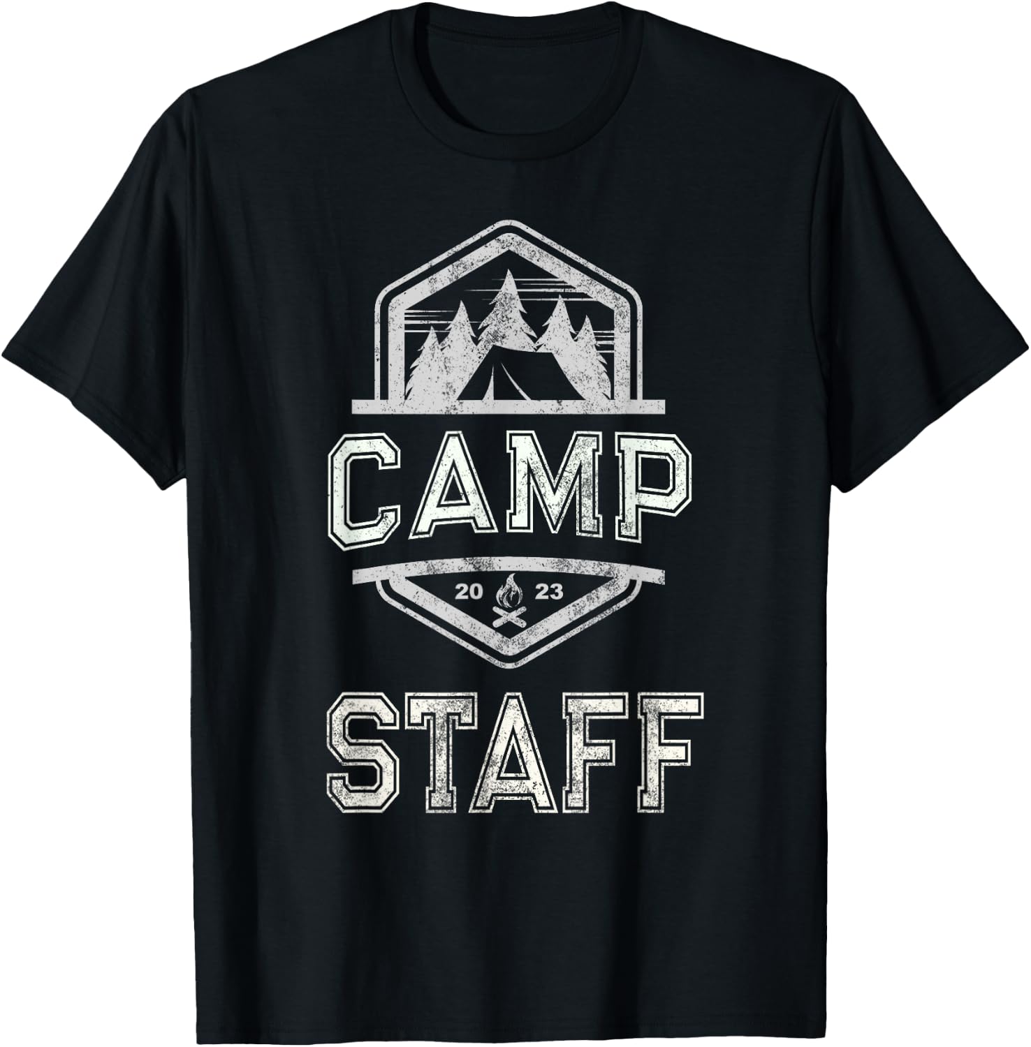 Vintage CAMP STAFF Summer Campground Host Crew Counselor T-Shirt - T-Shirt | Black