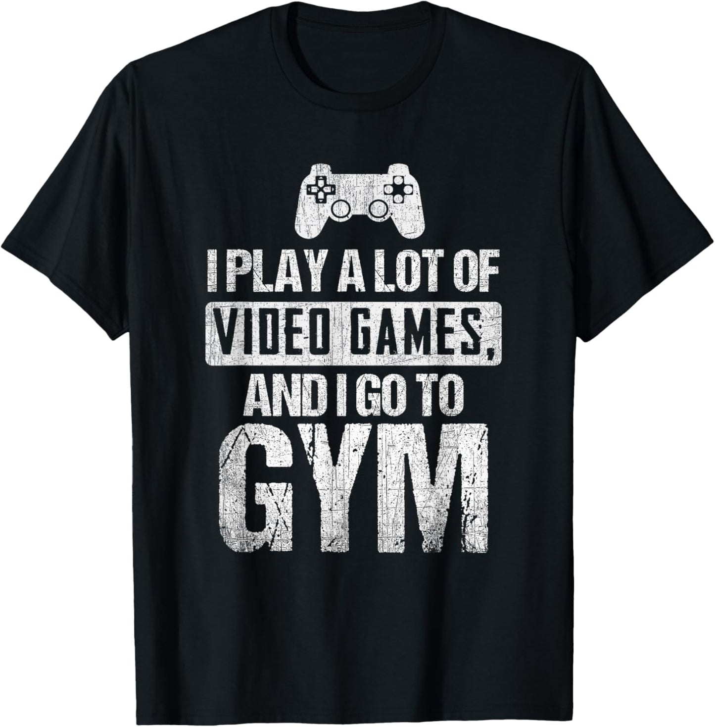 Video Games And Gym Gaming Gamer Bodybuilding Workout T-Shirt - T-Shirt | Black