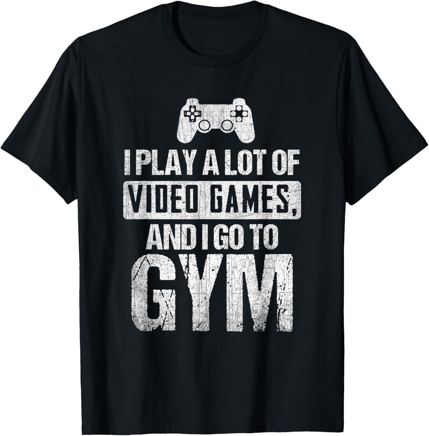 Video Games And Gym Gaming Gamer Bodybuilding Workout T-Shirt - T-Shirt | Black