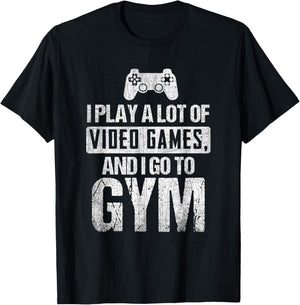 Video Games And Gym Gaming Gamer Bodybuilding Workout T-Shirt - T-Shirt | Black