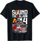 Kids 4 Year Old Firefighter 4th Birthday Boy Fire Truck 4yr T-Shirt - T-Shirt | Black