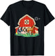 Kids Farm Animals, Cute Toddler and Youth Farm Animals with barn T-Shirt - T-Shirt | Black