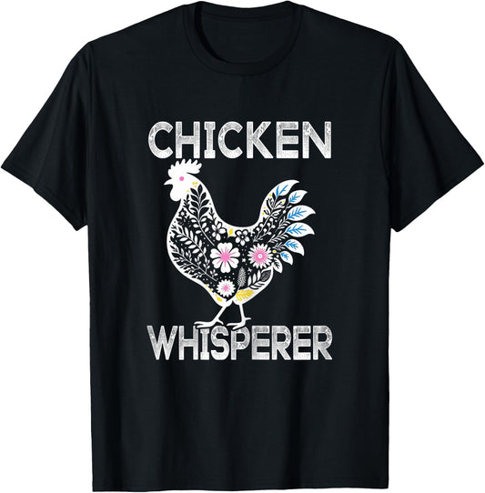 Cute Chicken Lover Gifts Women Girls Funny Chicken Whisperer T-Shirt - T-Shirt | Black