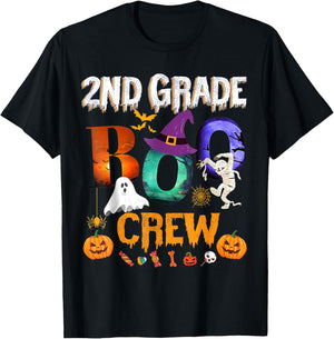 2nd Grade Boo Crew Teacher Student Funny Halloween Costume T-Shirt - T-Shirt | Black