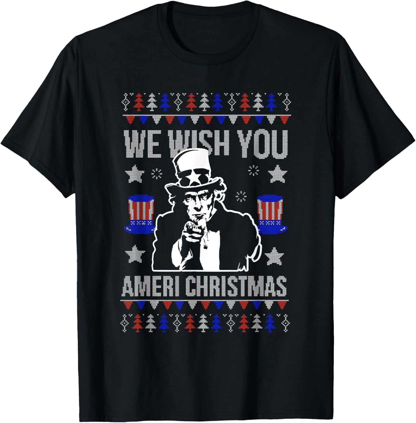 Threadrock -Adults Black Ugly Christmas T-Shirt - T-Shirt | Black