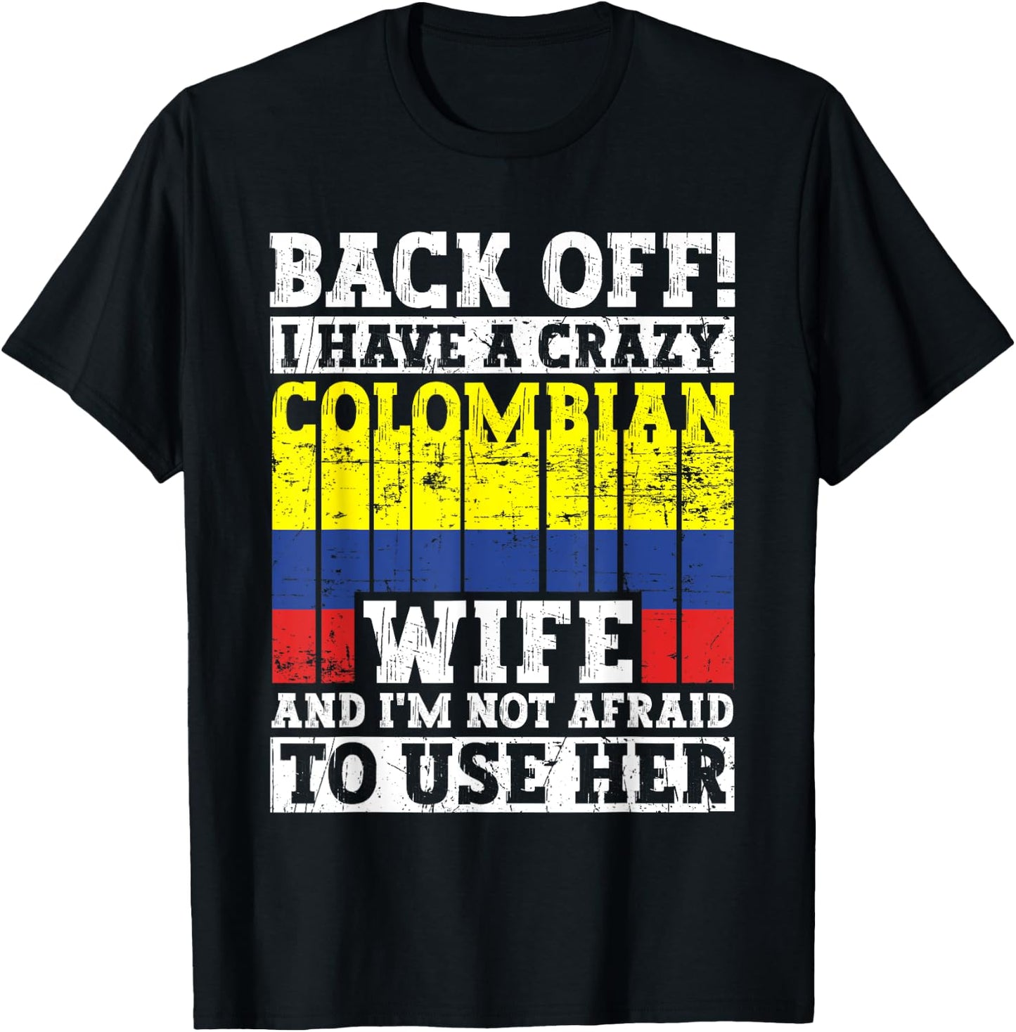 Funny Colombian Husband Apparel Colombia Flag Heritage T-Shirt - T-Shirt | Black