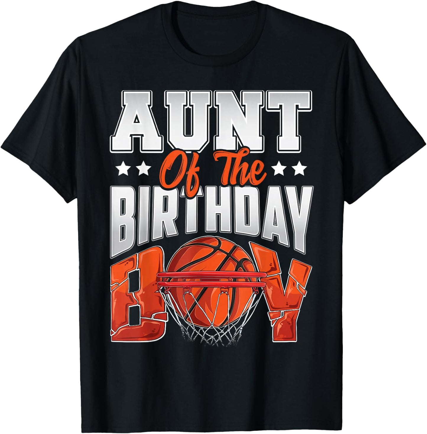 Aunt basketball birthday Boy Family Baller b-day Party T-Shirt - T-Shirt | Black