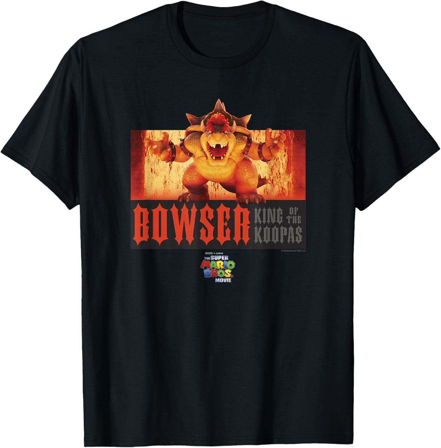 The Super Mario Bros. Movie Bowser Roaring Portrait T-Shirt - T-Shirt | Black