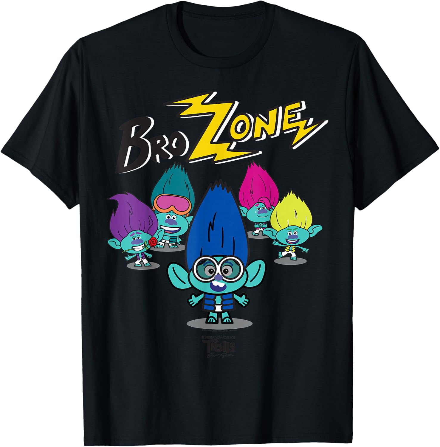 DreamWorks Trolls Band Together BroZone Spotlight T-Shirt - T-Shirt | Black