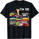 Book Reading and Book Lovers I'm Ok Funny Apparel. -Kids Black Book-Themed T-Shirt - T-Shirt | Black