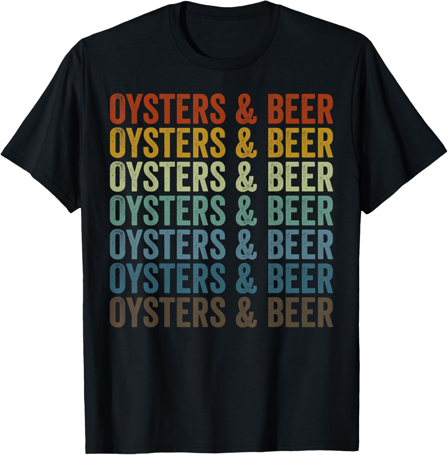 Oysters & Beer Oyster Oyster Shucking Seafood Lover Beer T-Shirt - T-Shirt | Black