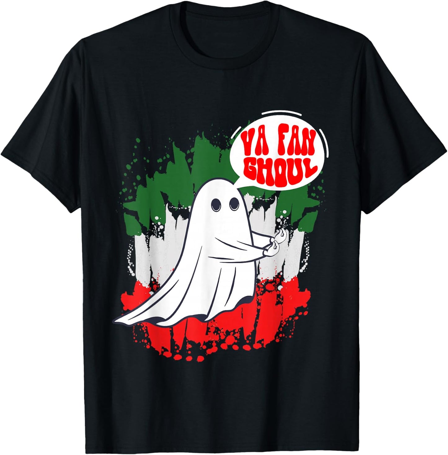 Va Fan Ghoul Women Italian Funny Halloween Ghost T-Shirt - T-Shirt | Black