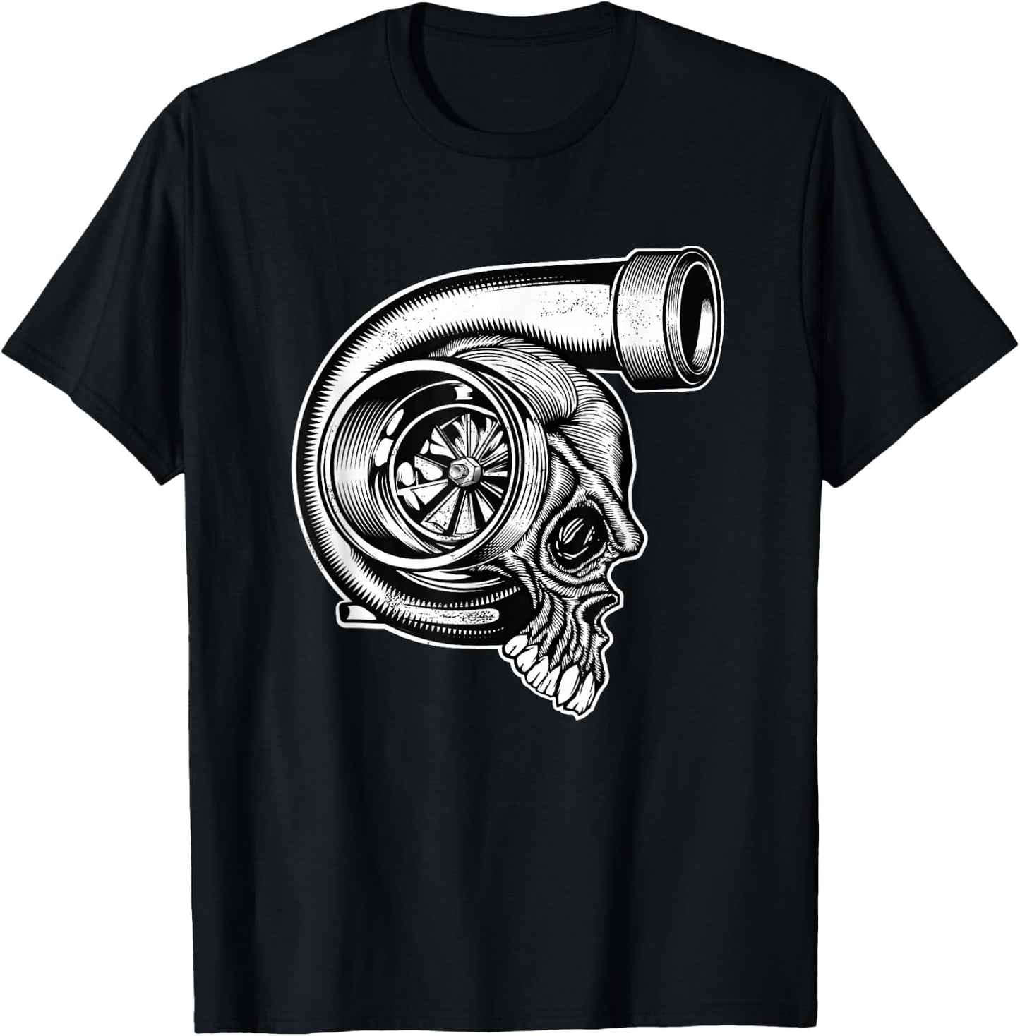 Turbocharger Skull Turbo Fast Race Car Boost Mechanic Tuning T-Shirt - T-Shirt | Black