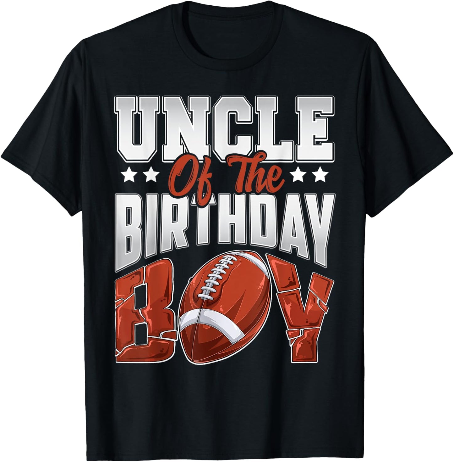 Uncle Football birthday Boy Family Baller b-day Party T-Shirt - T-Shirt | Black