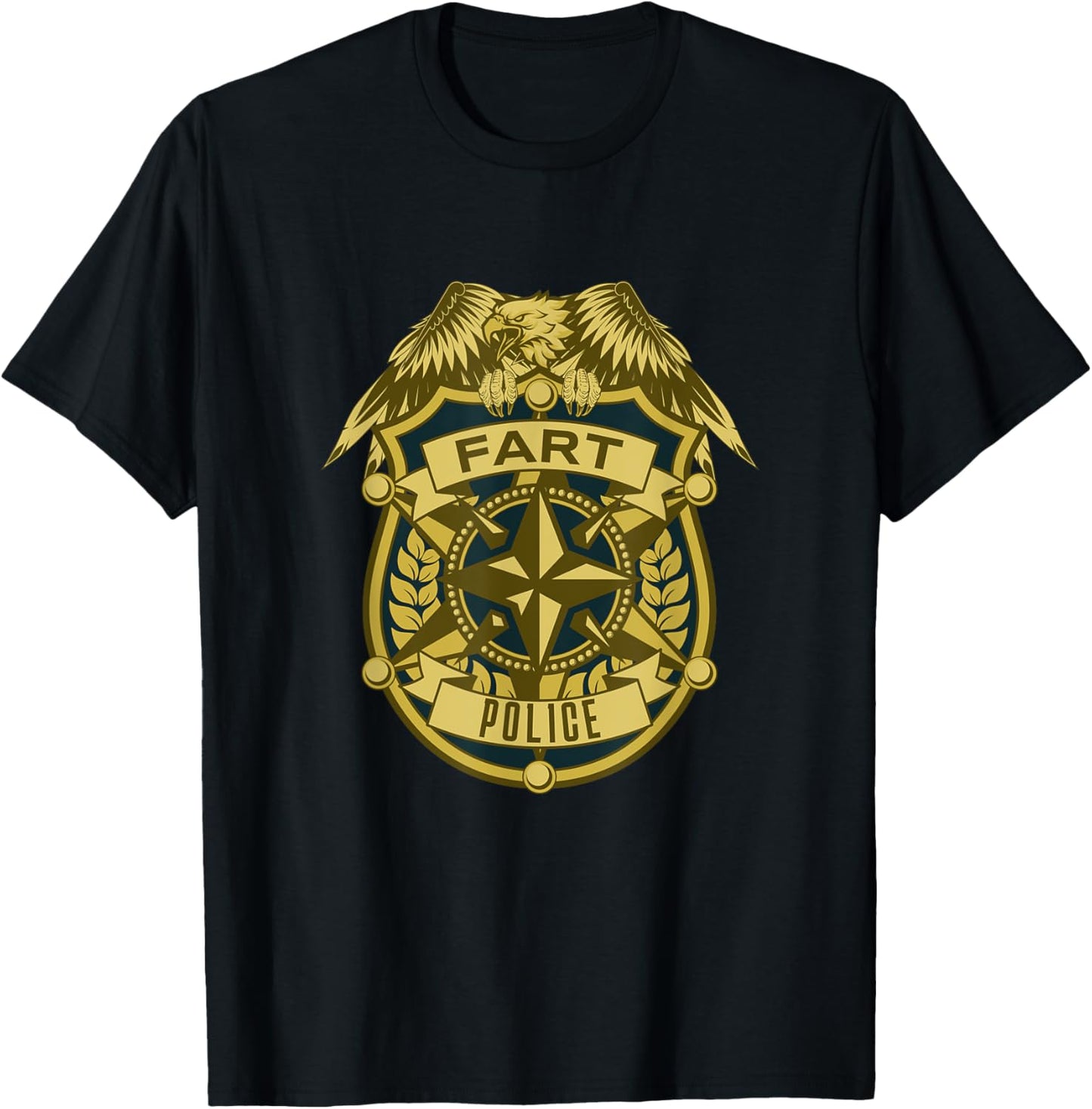 Fart Police Funny Flatulence Gross Farter Farting T-Shirt - T-Shirt | Black