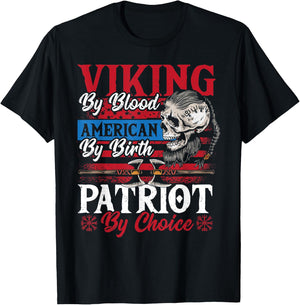 Viking By Blood American By Birth Patriot By Choice T-Shirt - T-Shirt | Black