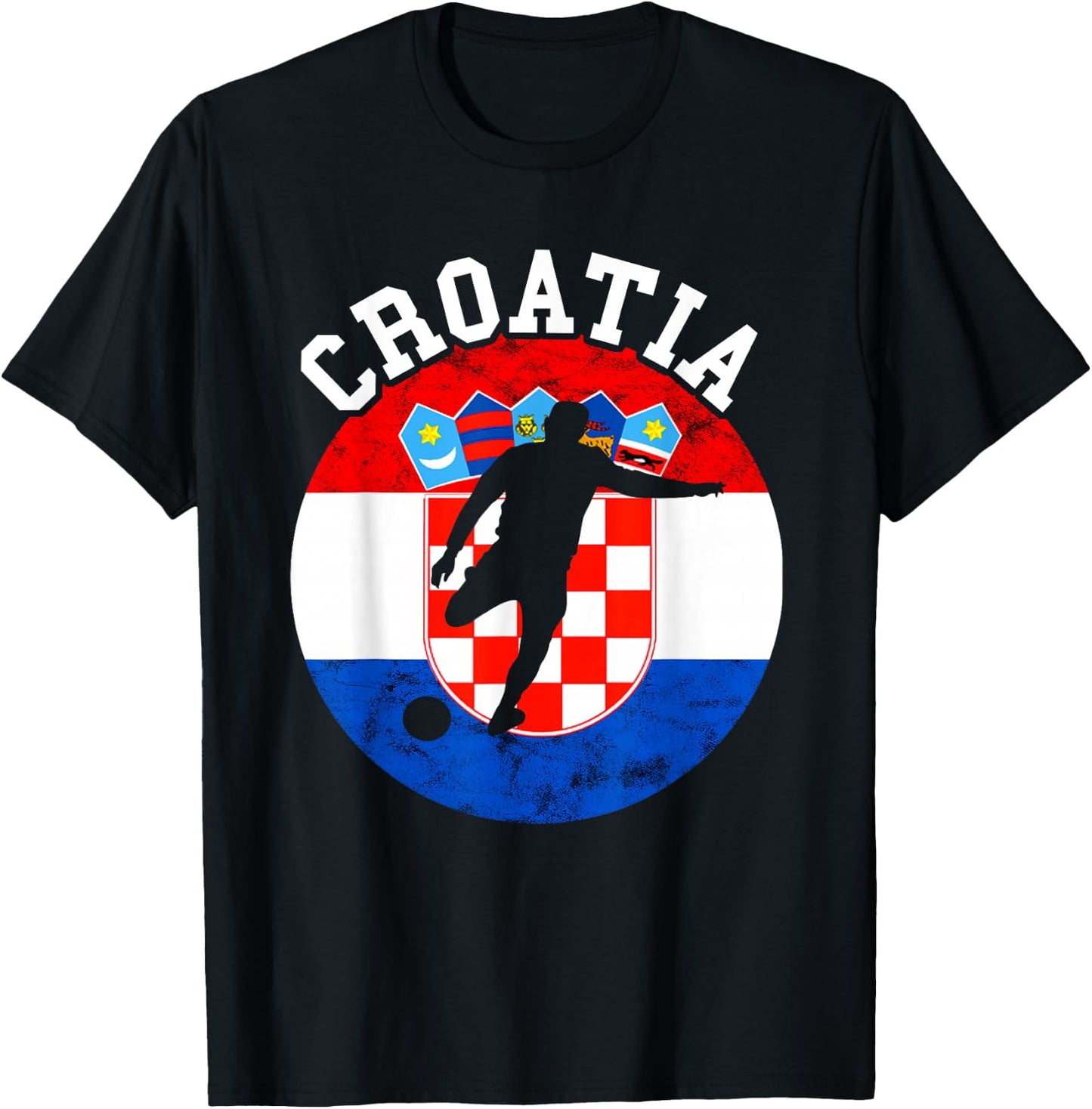 Croatia Croatian Football Croatian Flag Hrvatska Soccer Team T-Shirt - T-Shirt | Black
