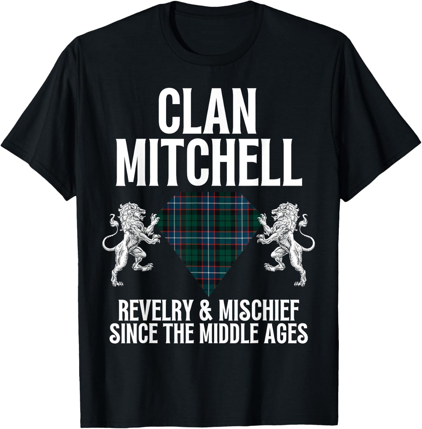 Mitchell Clan Scottish Name Coat Of Arms Tartan Family Party T-Shirt - T-Shirt | Black