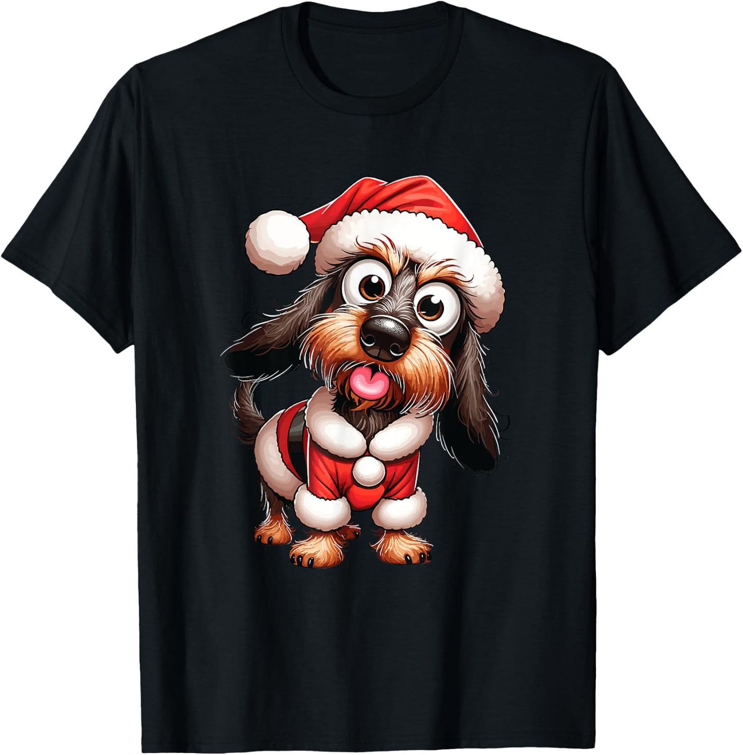 Wire-Haired Dachshund Christmas Xmas T-Shirt - T-Shirt | Black