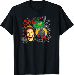 Elf Santa's Coming Buddy Collage Funny Christmas T-Shirt - T-Shirt | Black