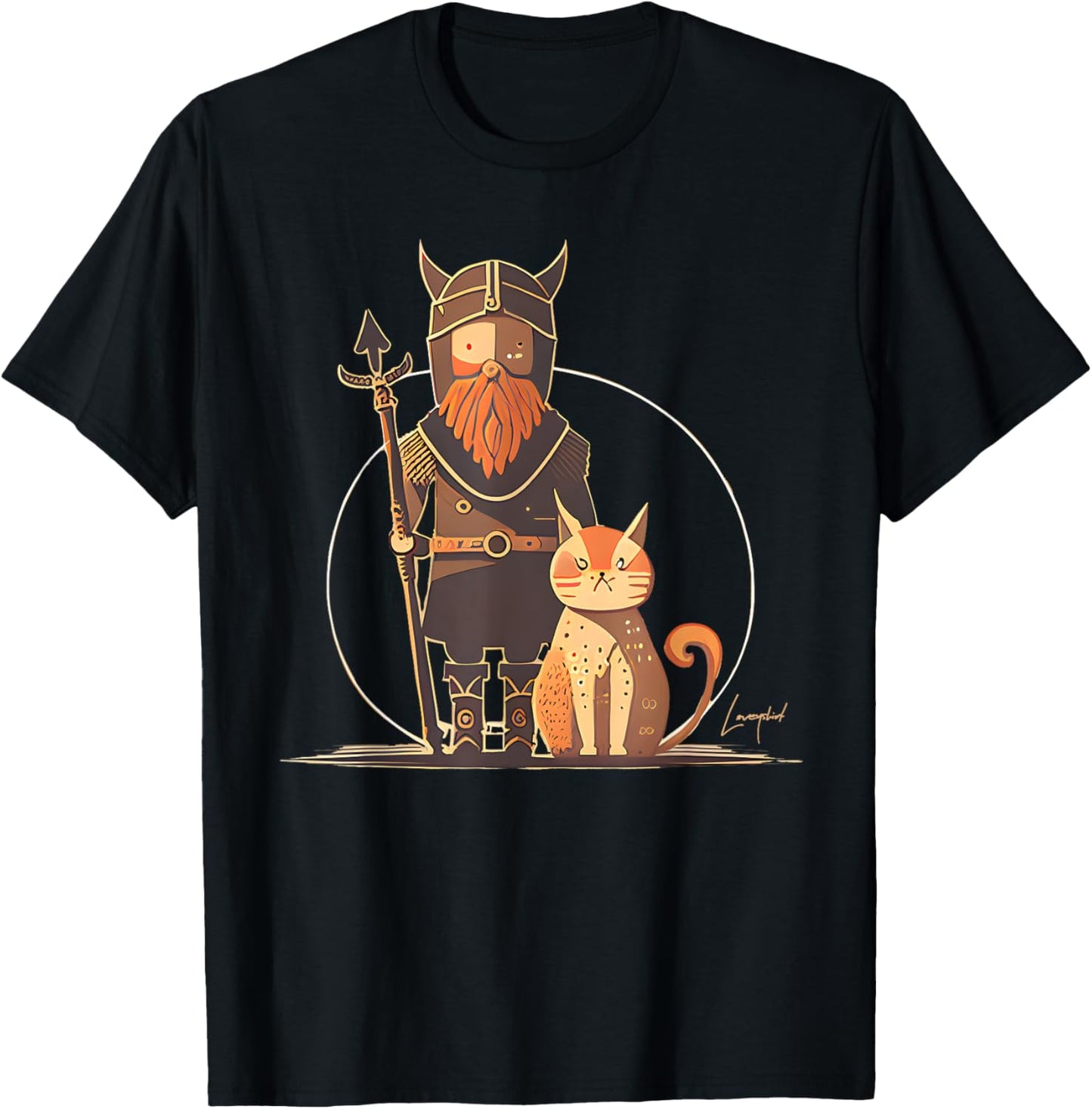 Nordic Duo - Cat and Vikings fans T-Shirt - T-Shirt | Black