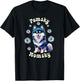 Cute Pomsky Momsky Mom Teal White Dog Retro Flowers Vintage T-Shirt - T-Shirt | Black