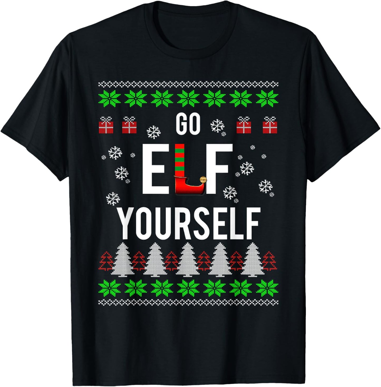 Go ELF Yourself Funny Christmas Holiday T-Shirt - T-Shirt | Black