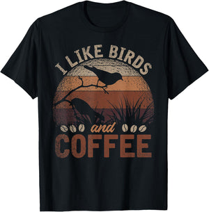 I Like Birds And Coffee T-Shirt - T-Shirt | Black