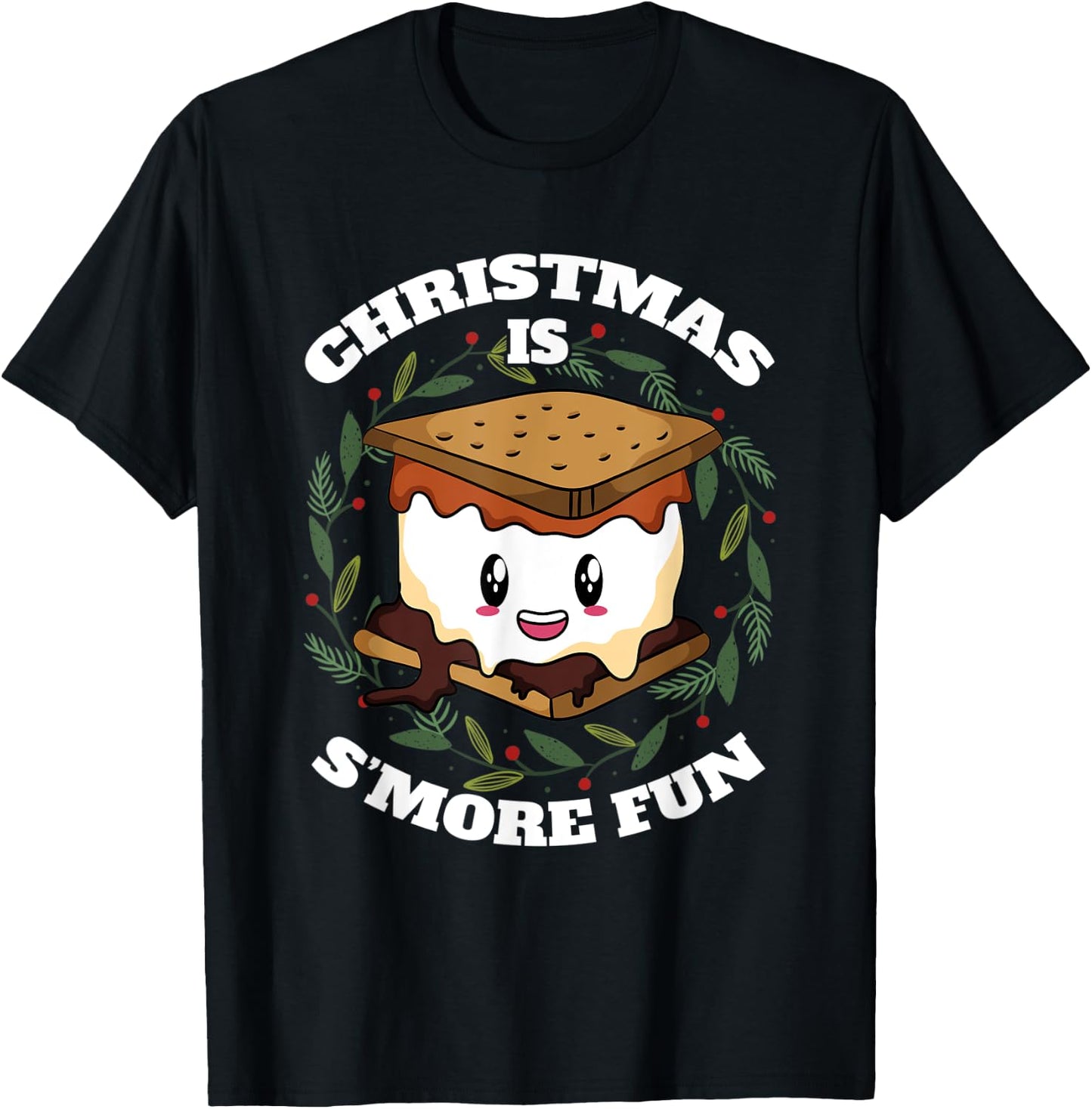 Christmas Is S'more Fun Toddler Boy Camping Cute Smores T-Shirt - T-Shirt | Black