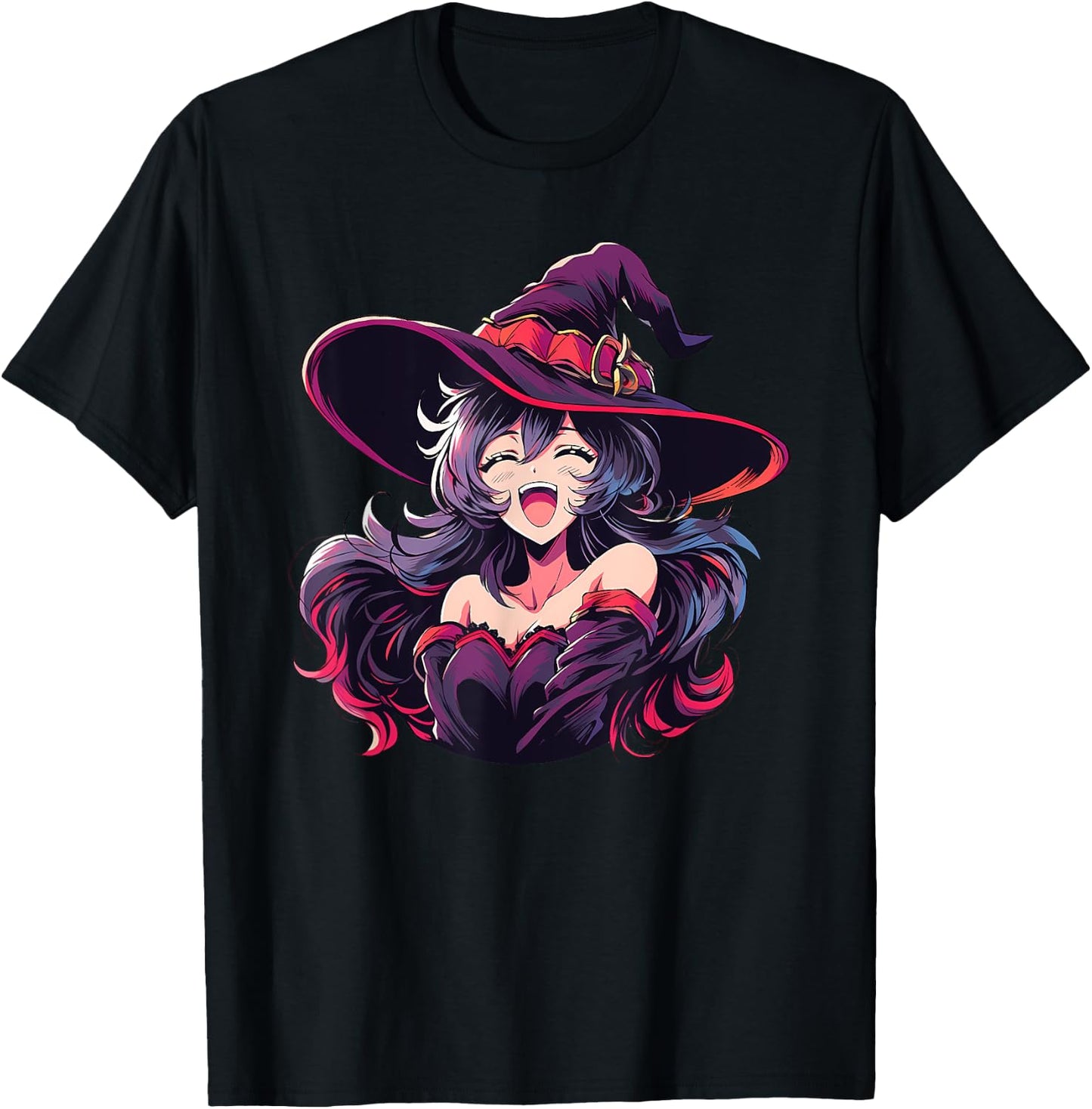 Cute Anime Halloween Witch Japanese Otaku T-Shirt - T-Shirt | Black