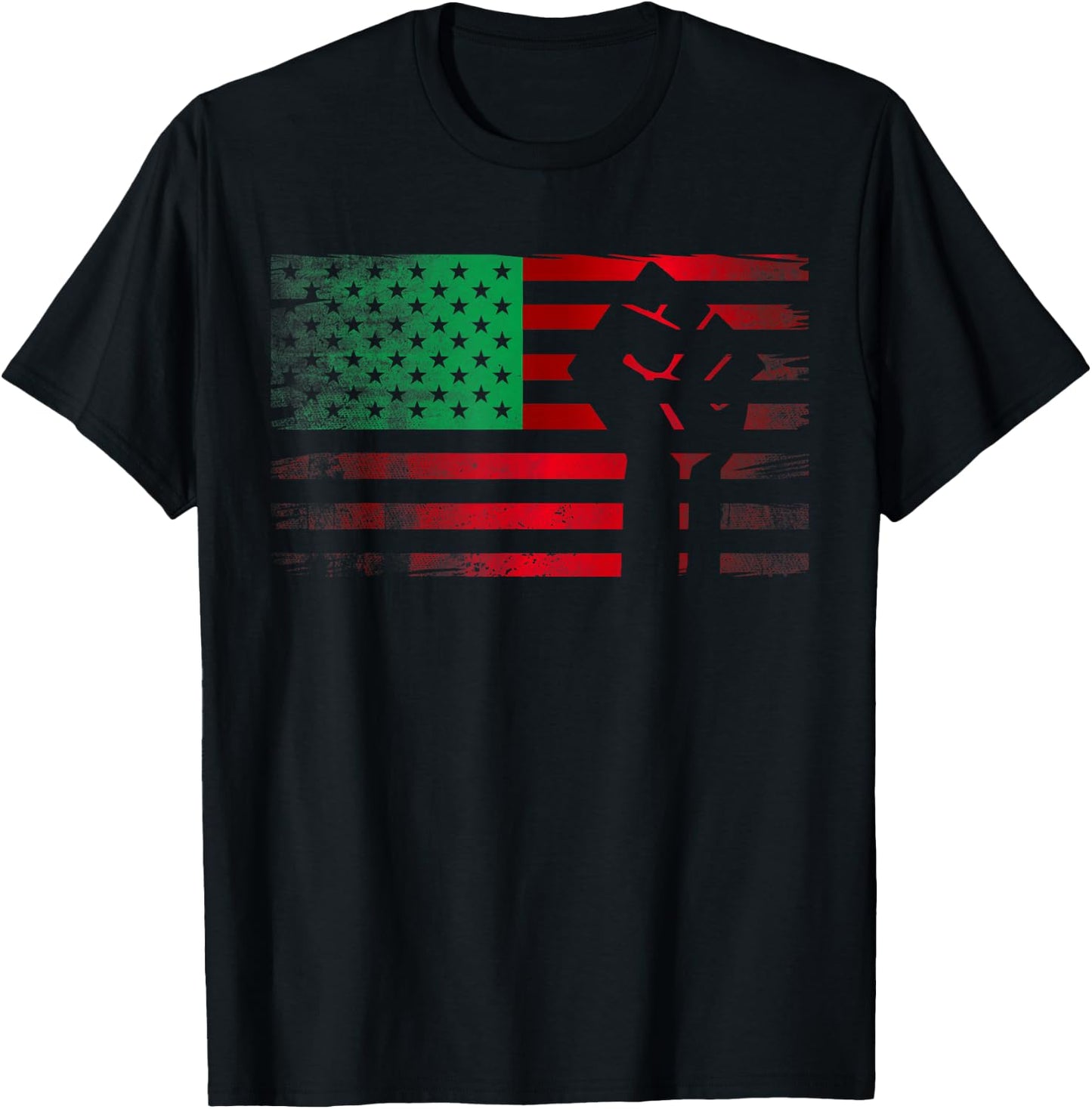 Pan African Fist UNIA American Flag Freedom Black Liberation T-Shirt - T-Shirt | Black